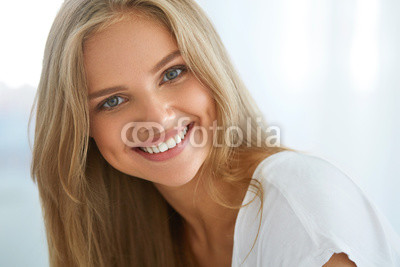 Portrait Beautiful Happy Woman With White Teeth Smiling. Beauty. High Resolution Image