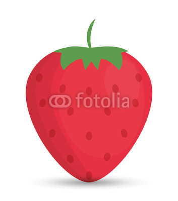 strawberry fruit healthy organic food icon. Colorful and flat design. Vector illustration