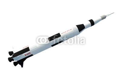 Cohete saturno V misión NASA 3d Aislado