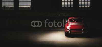 911 Oldtimer roter Sportwagen, Rennauto siebziger Jahre