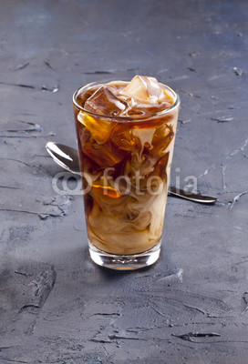 Iced coffee and milk.