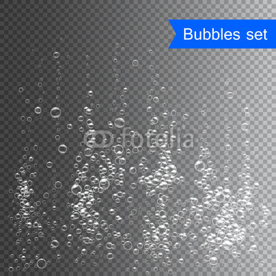 Bubbles under water vector illustration on transparent background