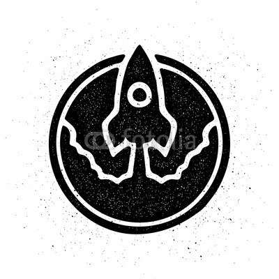 The rocket takes off, logo, symbol.