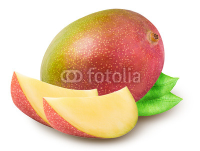 Group of mangos isolated on white background