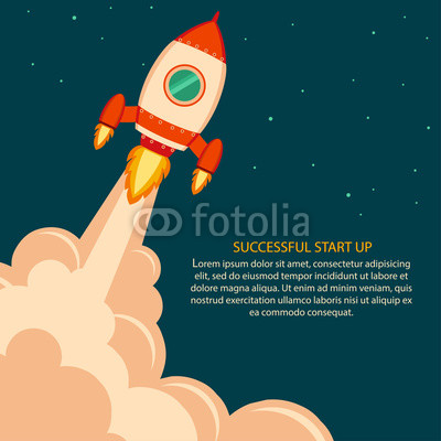 Space rocket launch. Start up