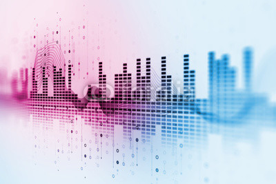 Audio waveform abstract technology background