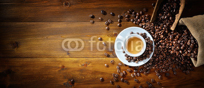 Espresso and coffee beans