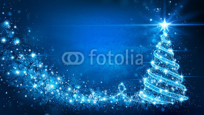 Christmas card with Magic Tree. Vector