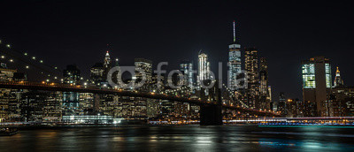 Brooklyn Bridge and New York City at night