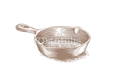 Black cast iron pan
