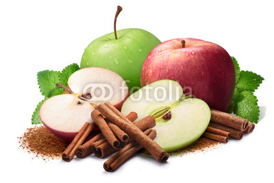 Melissa, red and green apples with cinnamon, paths