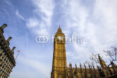 Looking up at Big Ben in Westminster