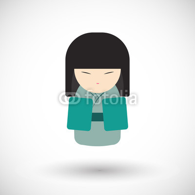 Kokeshi doll vector icon