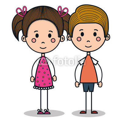 cute little kids drawing vector illustration design