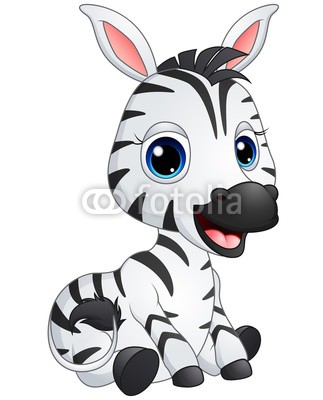 Cute baby zebra cartoon