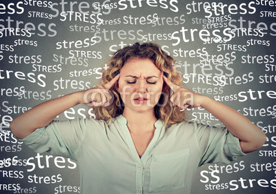 sad woman with worried stressed face expression