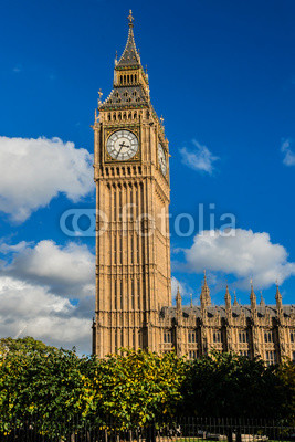 Clock tower "Big Ben" near House of Parliament, London, UK.