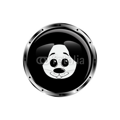 Vector image dog rocket porthole