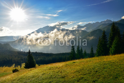 View of Tatra mountain form Rusinowa glade.
