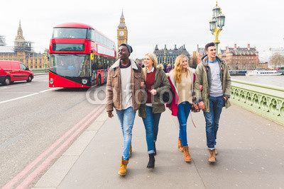 Group of friends having fun in London