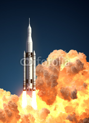 Space Launch System In The Clouds Of Fire