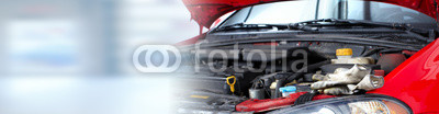Broken car engine.