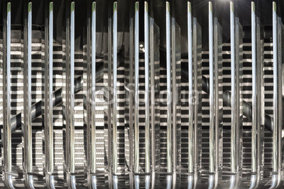 closeup of vintage chromed vehicle grille