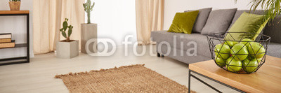 Bowl of apples in living room