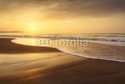 beach shore at sunset