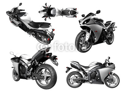 Modern street bike isolated on white background