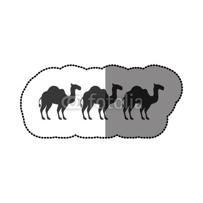 camels animals silhouettes icon vector illustration graphic design