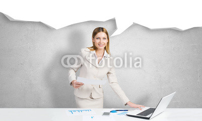 Pensive woman at work