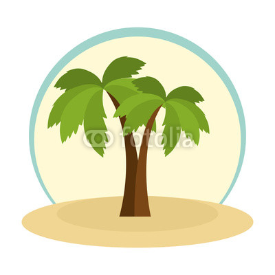 summer beach with palms vector illustration design