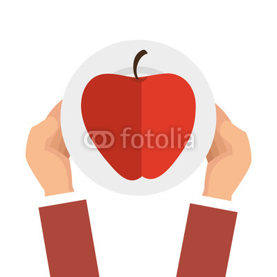 apple fresh fruit isolated vector illustration design