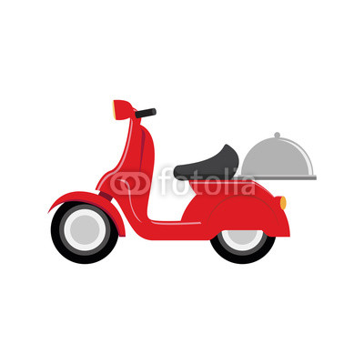 red scooter speed delivery symbol vector illustration eps 10