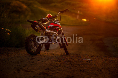 motorcycle in sunset