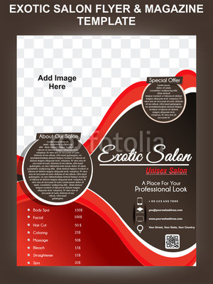 exotic salon flyer & magazine design template