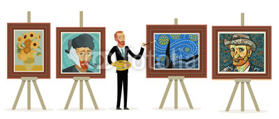 impressionist painter painting portraits landscapes and sunflowers