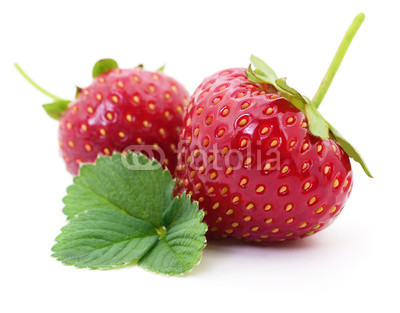 Strawberry with leaves