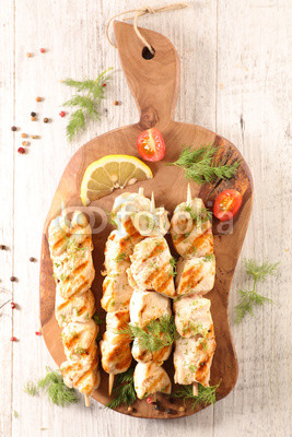 grilled chicken on board