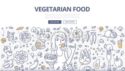 Vegetarian Food Doodle Concept