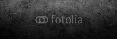 Black empty concrete stone texture. Slate background. Long banner format.