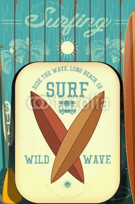 Retro Surfing Poster