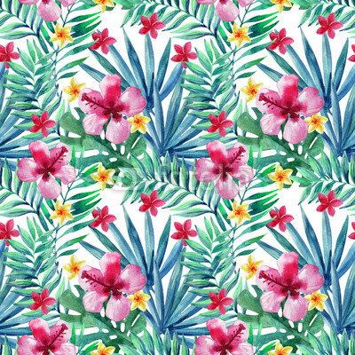 Abstract tropical summer seamless pattern.
