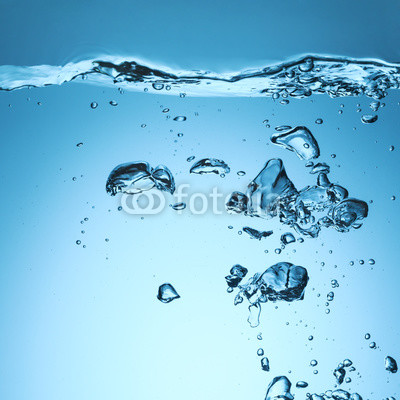 Water splash with ripple and bubble