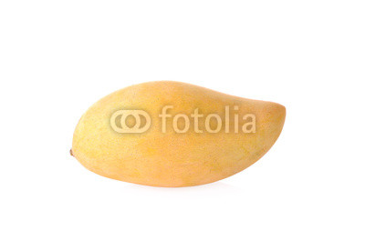 yellow mangoes on white  background