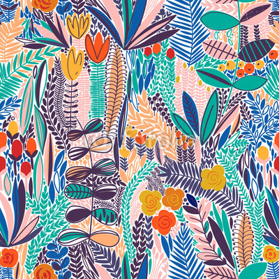 Tropical seamless floral pattern