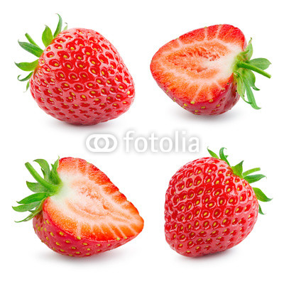 Strawberry. Fresh ripe berry isolated on white background. Collection.