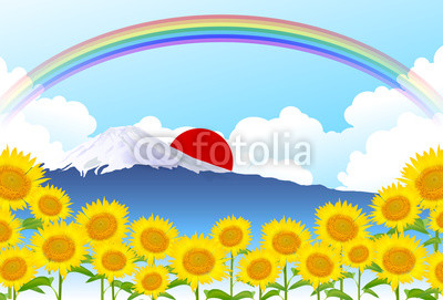 ひまわり　夏　風景　背景