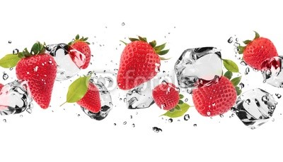 Ice fruit on white background